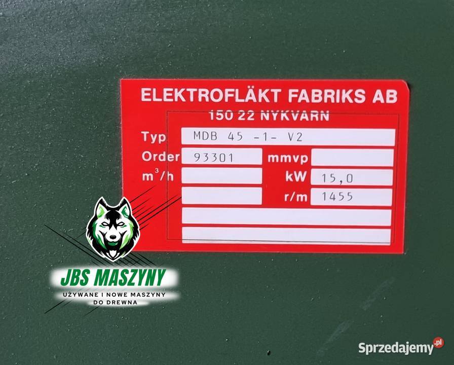 Odciąg trocin wentylator 15 kW MOCNY Duża Produkcja lubelskie Wolica Druga