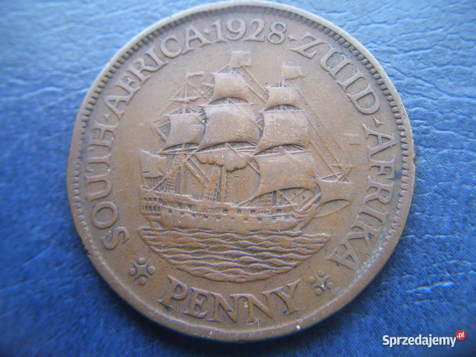 Stare monety 1 pens 1928 Afryka Południowa Lesko
