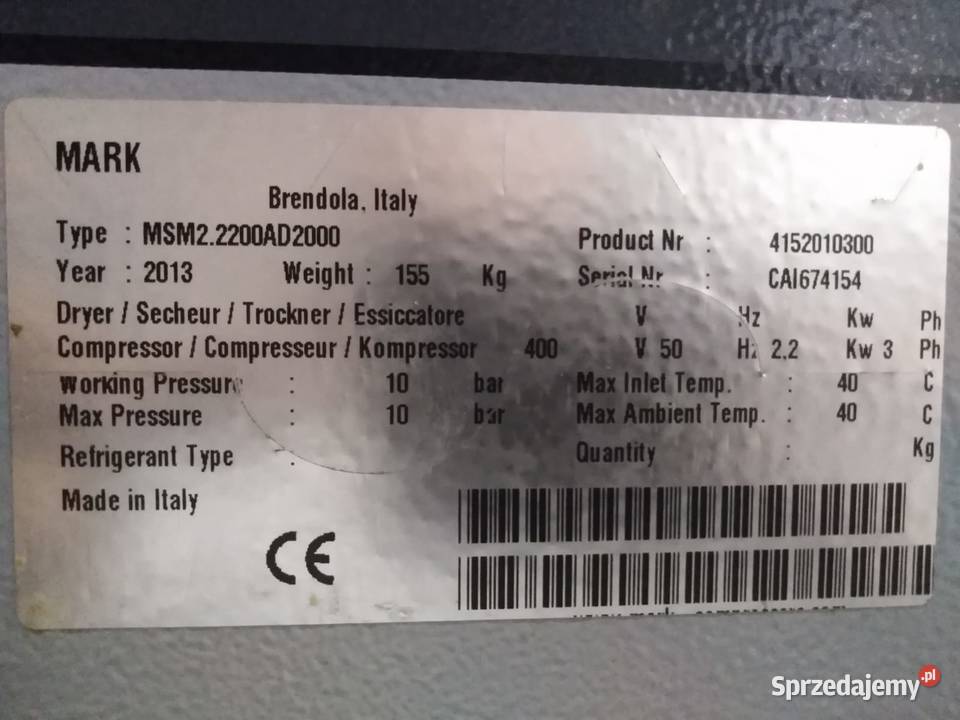 Sprężarka MARK 22200AD2000 22 kW S009338 opolskie