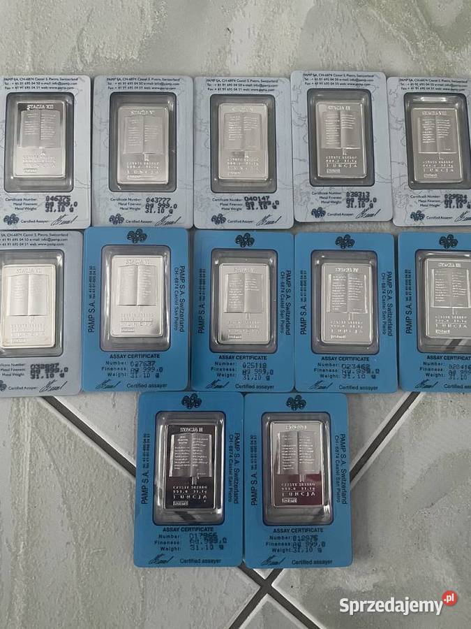 Kolekcja srebrna 9990 sztabek sztuk 12 Droga dolnośląskie Kamienna Góra sprzedam