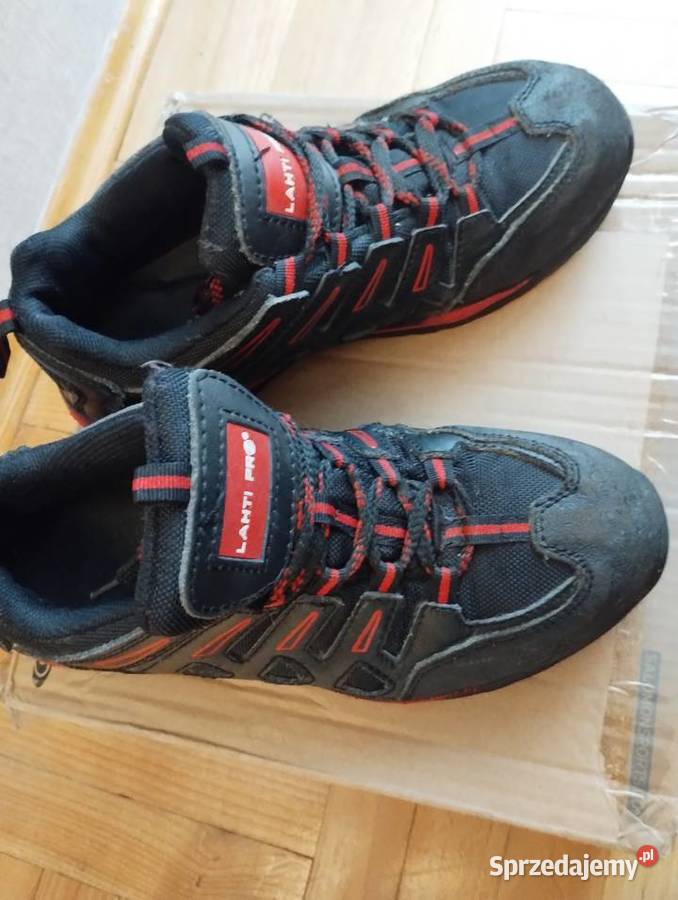 Buty skórzane czerwone czarne robocze z noskiem mazowieckie Piaseczno