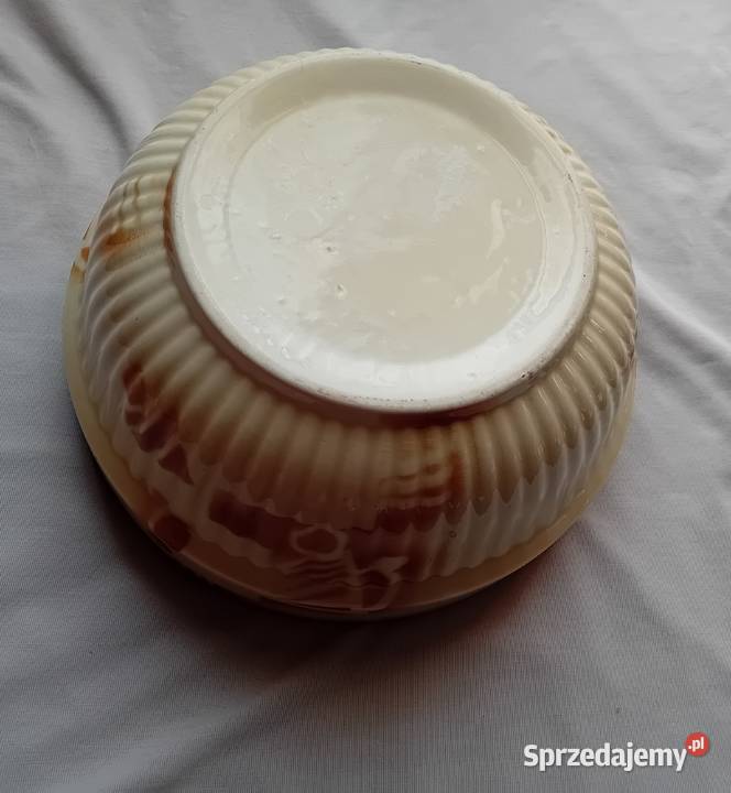 Fajansowa misa art deco zdobiona techniką Koźminek
