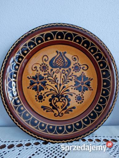 Duży talerz kamionka vintage Olsztyn sprzedam