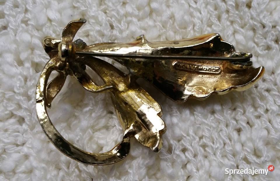 Stara angielska broszkaz perełką HOLLYWOOD