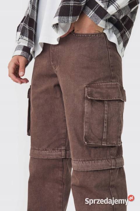 Boohoo luźne brązowe spodnie M Warszawa