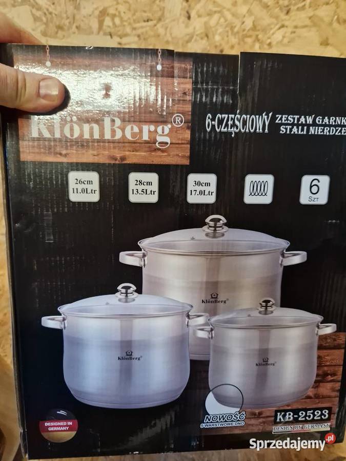 Zestaw dużych garnków 11135 17 L Klonberg KB2523 Głogowa