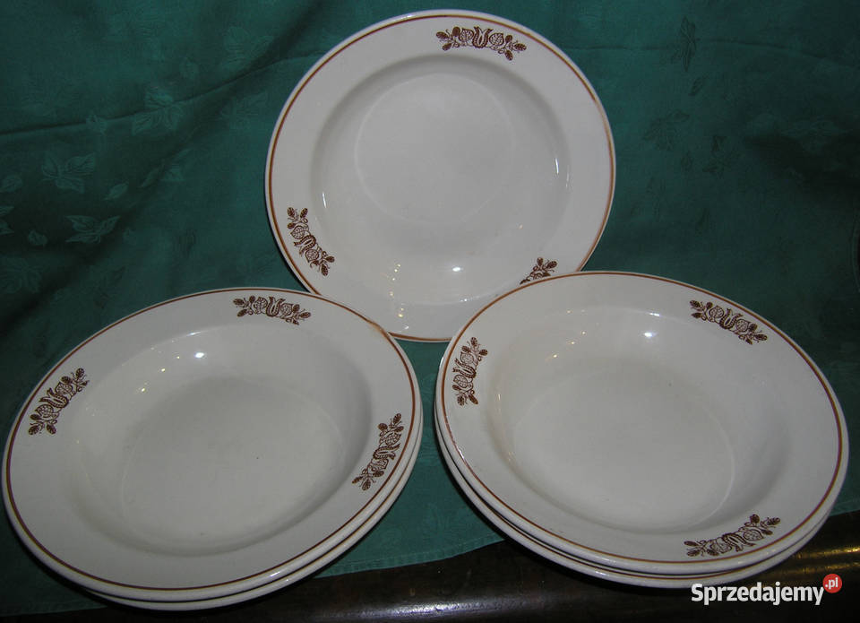 talerze porcelit Włocławek vintage 19 sztukD dolnośląskie Bartków