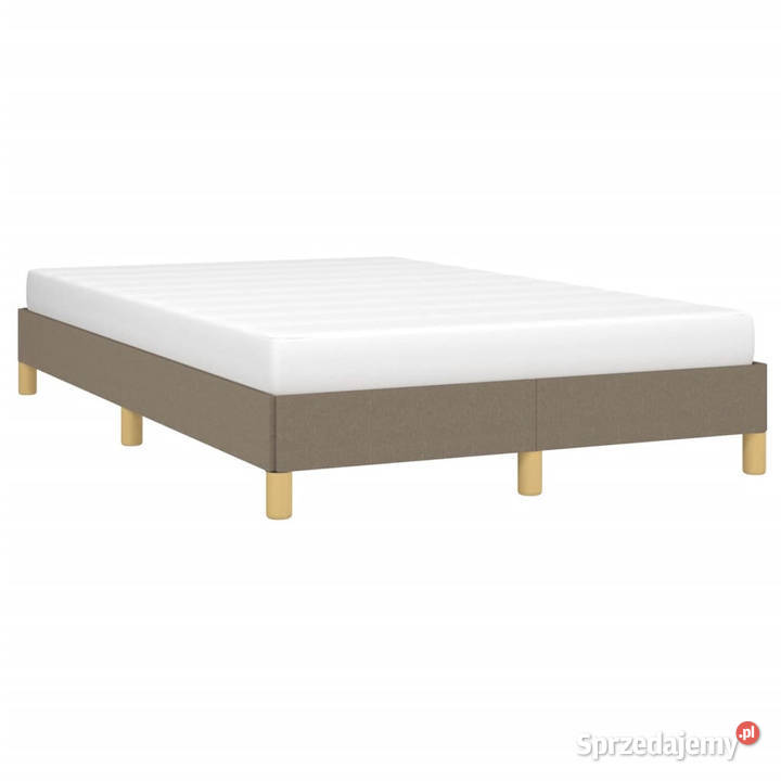 Rama łóżka bez materaca taupe obita tkaniną