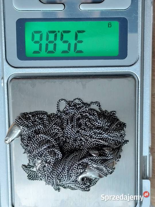 Piękna srebrna kolia 925 pleciona że słonikami Dom i Ogród Choszczno