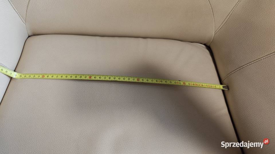 Dwa fotele wypoczynkowe kremowa skóra 97cm Krzeszowice sprzedam