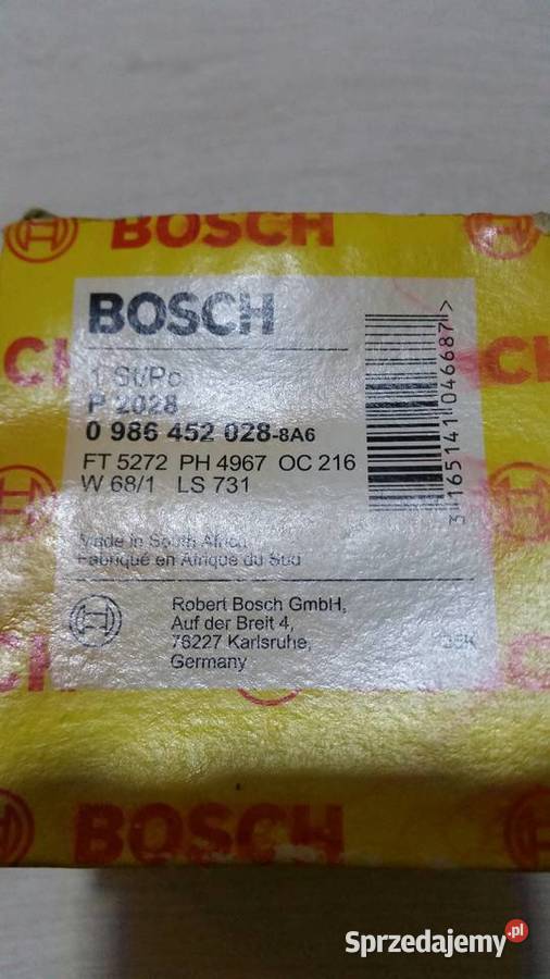 Filtr oleju BOSCH 0 986 452 028 oleju Będzin