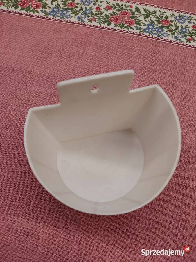 Pojemnik plastikowy biały na ścianę z naklejką