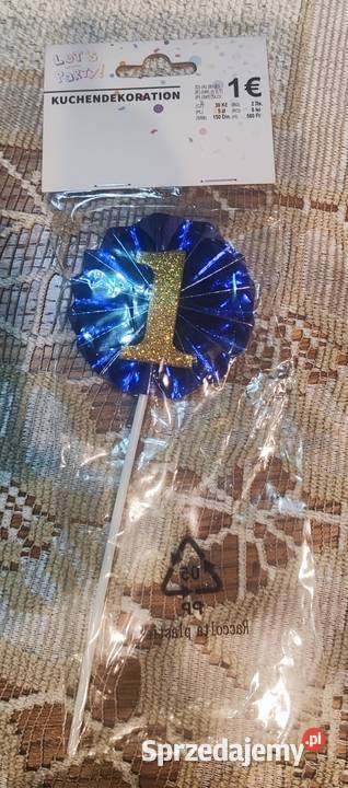 Dekoracja na tort topper z cyfrą 1 Piaseczno