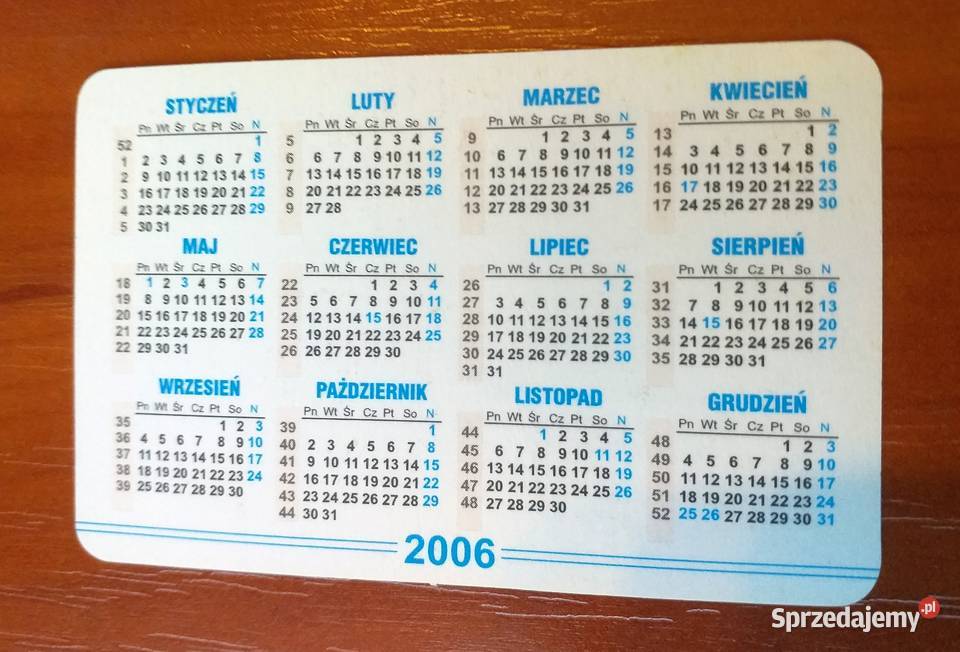 KALENDARZYK LISTKOWY Z 2006 ROKU TELEWIZJA Antyki, Sztuka, Kolekcje lubelskie Piszczac