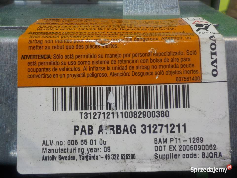 VOLVO V70 III KOMBI AIRBAG poduszka pasazera Suków sprzedam