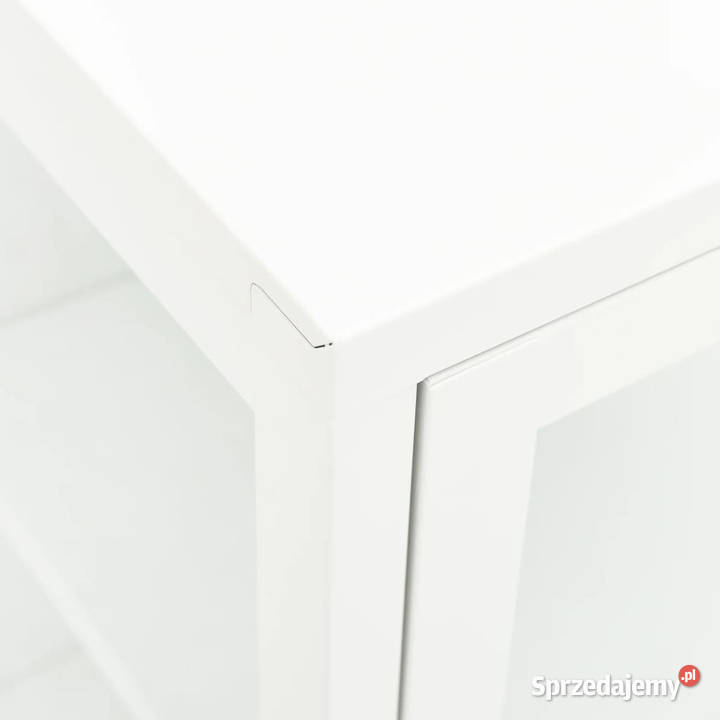 Szafka boczna biała 70x35x70 stal i szkło mazowieckie