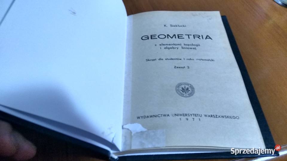 Geometria z elementami topologii i algebry Gdańsk