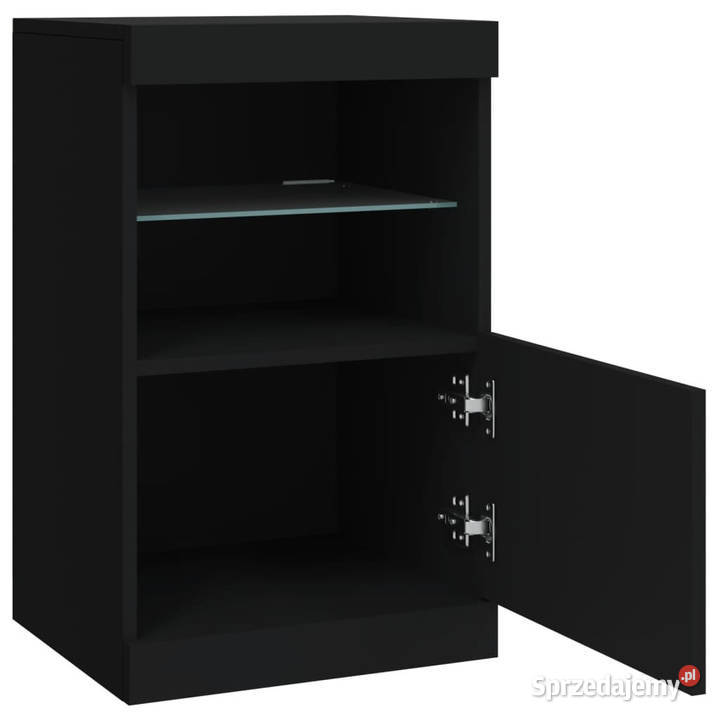 Szafka z oświetleniem LED czarna 41x37x67 Dom i Ogród