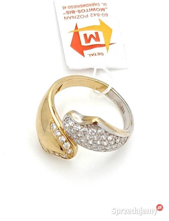 Pierścionek r18 Złoty pr333 Modern z licznymi Poznań