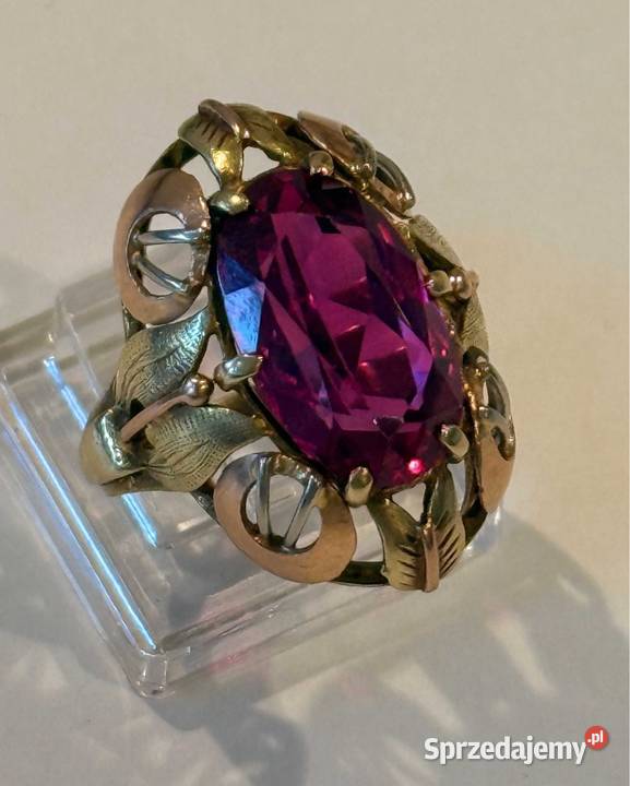 ZŁOTY PIERŚCIEŃ RUBIN Złoto 585 Czechosłowacja złoto mazowieckie Warszawa sprzedam