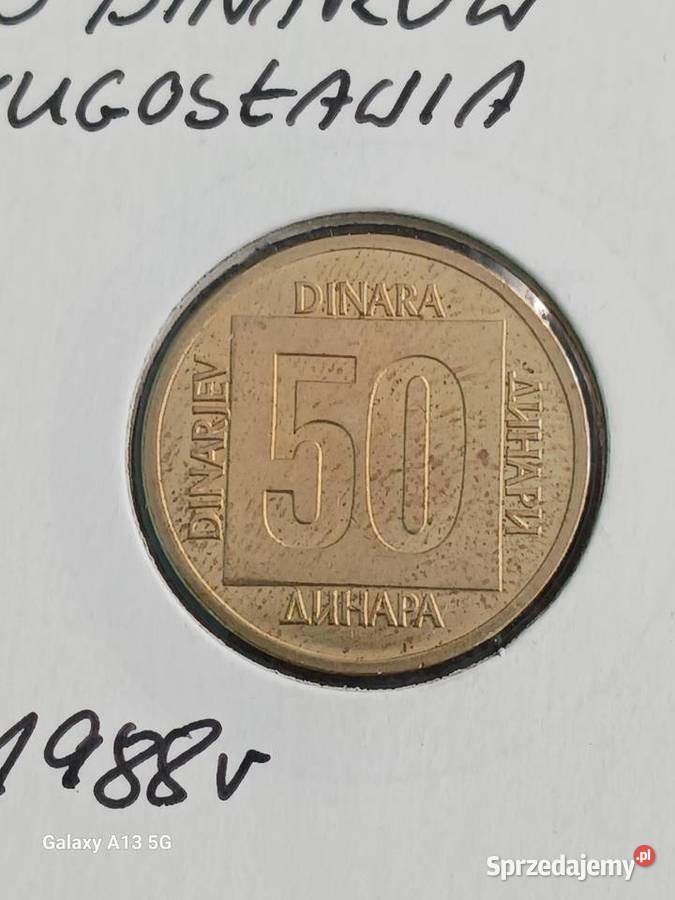 50 Dinarów Jugosławia 1988 r Numizmatyka wielkopolskie Konin