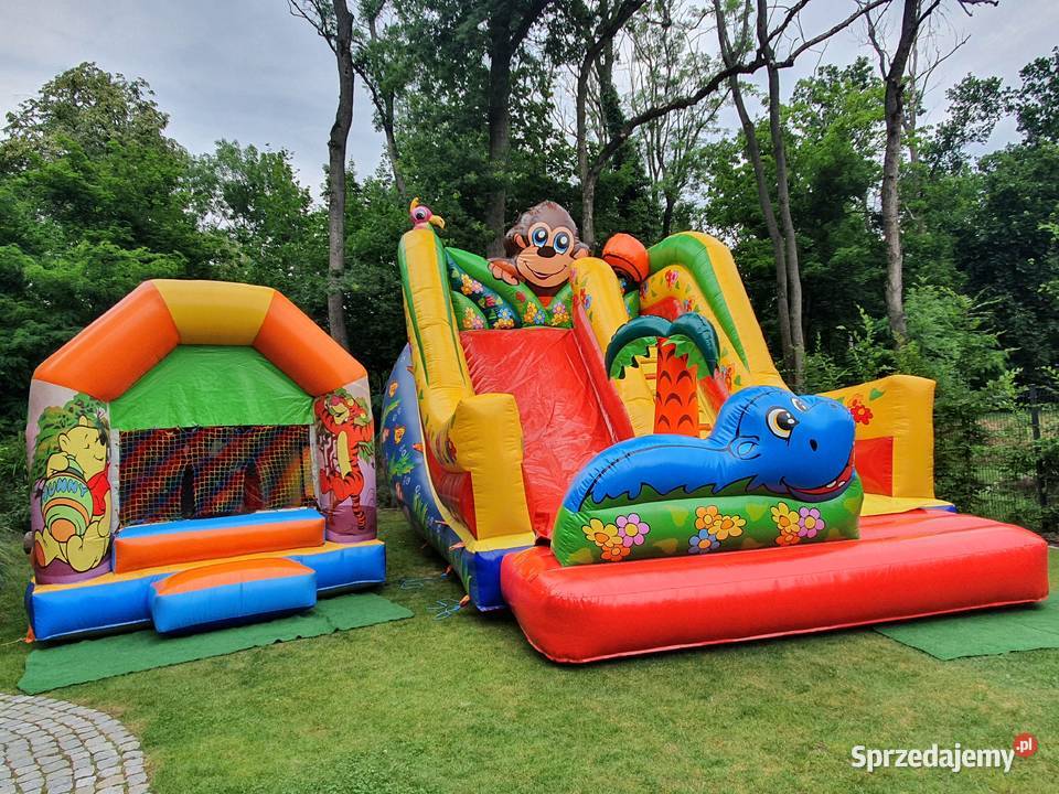 Dmuchana zjeżdżalnia Plac zabaw Kule wodne Szymanowice