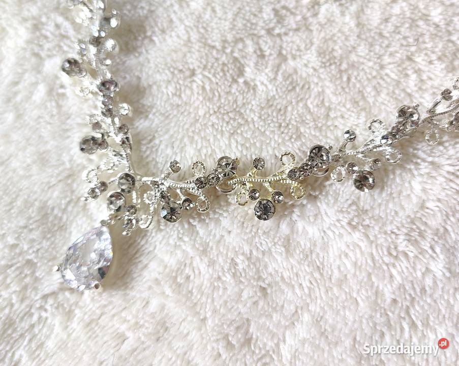 Korona tiara opaska naszyjnik kolczyki komplet Szczecin