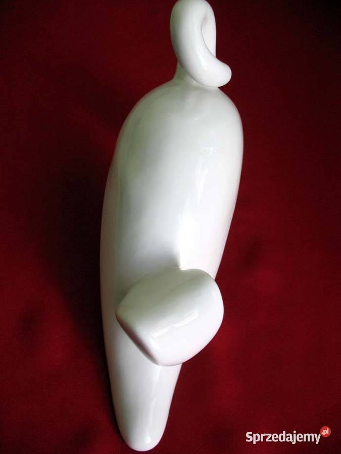 Kot abstrakcja Figurka porcelana Japonia 16 x 22 Wyposażenie wnętrz