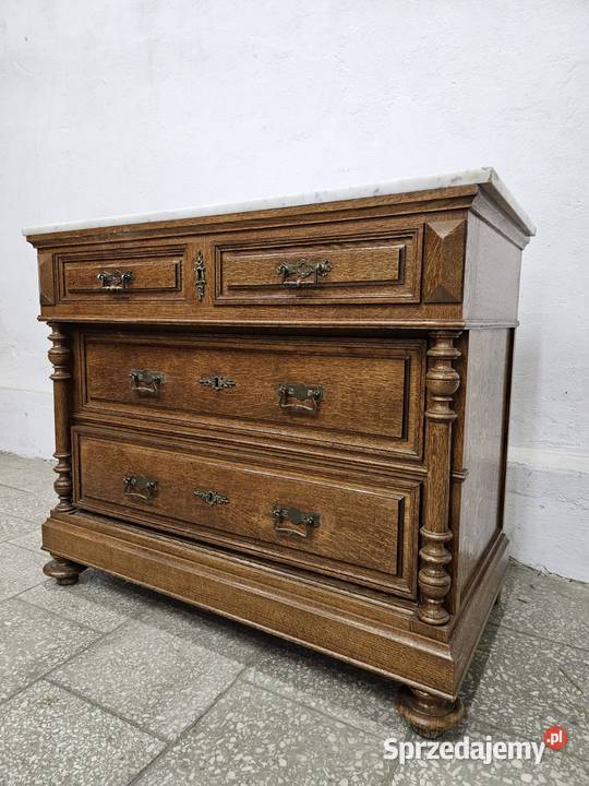 Stara komoda z szufladami i marmurowym blatem Nowy Sącz