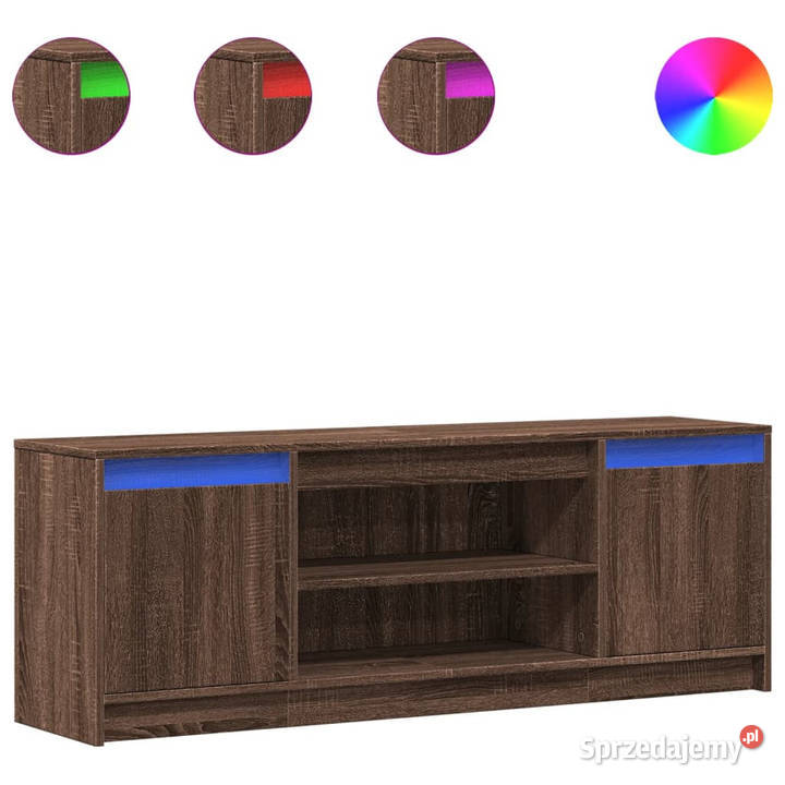 Szafka pod TV z LED brązowy dąb 1395x34x50 Warszawa sprzedam