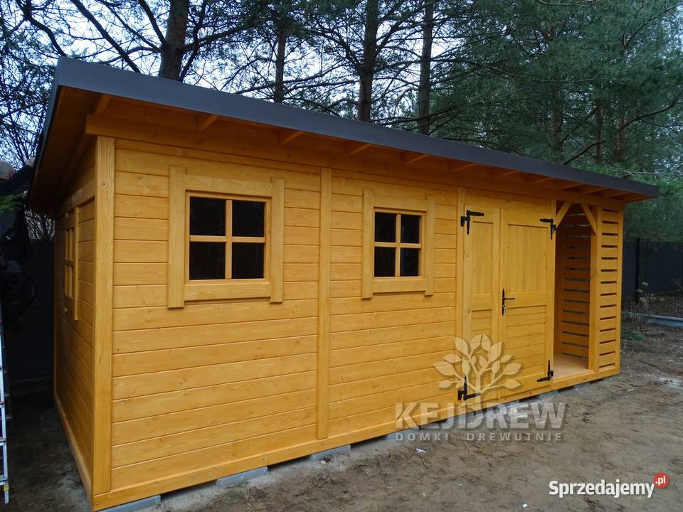 Nowoczesna stodoła domek z drewutnią nowoczesny Piła Pierwsza