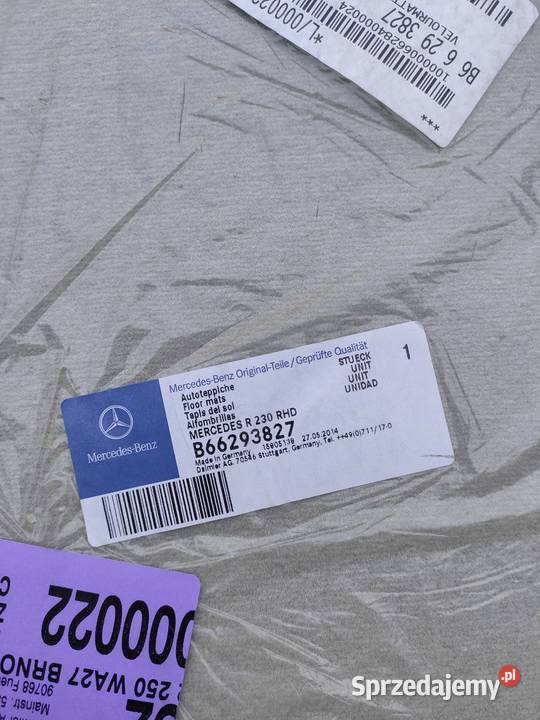 Dywaniki OE welurowe Mercedes SL R230 RHD Bolewice sprzedam
