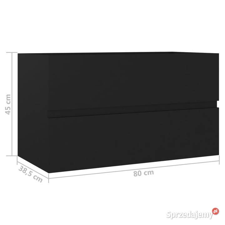 Szafka pod umywalkę czarna 80x385x45 WM804747 Warszawa
