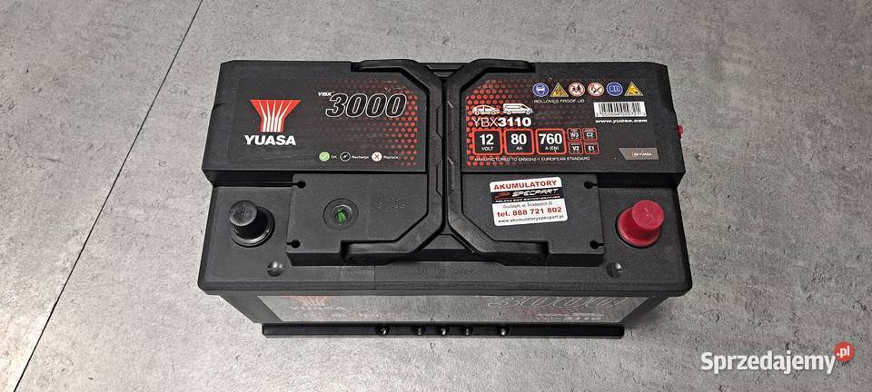 Akumulator Yuasa 80Ah 760A Grudziądz Śniadeckich