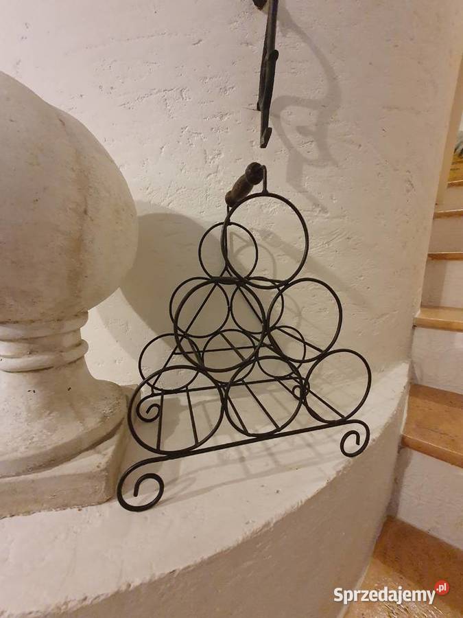 STOJAK NA WINA rustykalny metalowy prowansalski Dekoracje i ozdoby Lublin