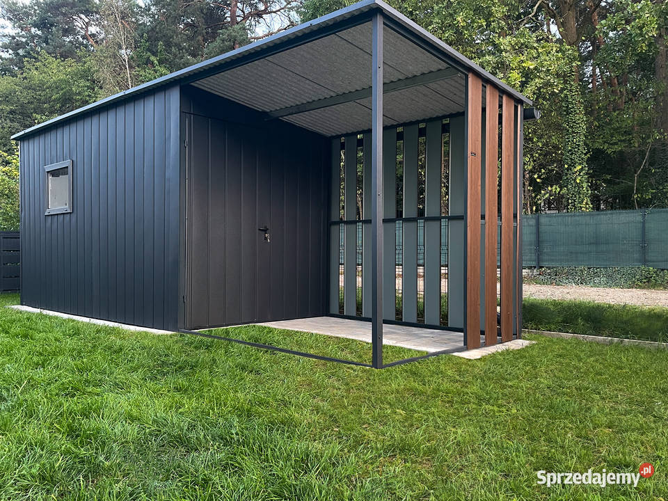 Domek ogrodowy 4x2m wiatka 252 ciemny grafitowy Częstochowa