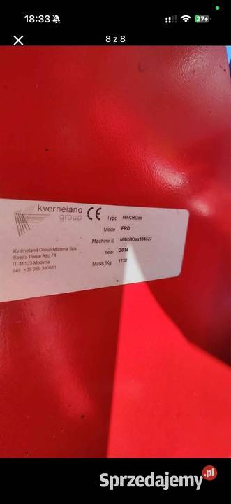 Mulczer Kverneland Fro 320 przedniotylny Bilno