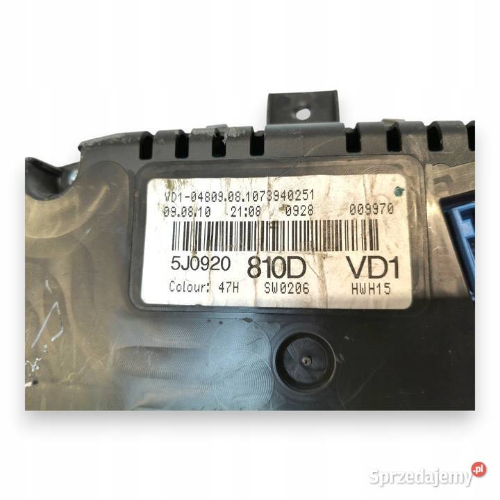 LICZNIK ZEGARY 5J0920810D Skoda Fabia II 12 16 osobowe lubelskie