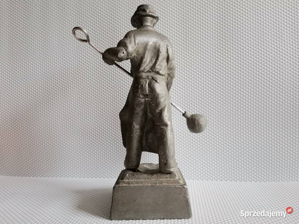 Stara duża figurka metalowa Hutnik PRL Katowice sprzedam