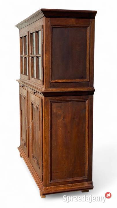 Stary dębowy kredens z litego drewna z witryną Gryfice sprzedam