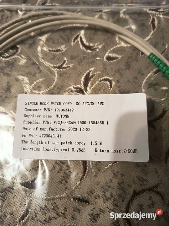GTTH Patchcord Światłowodowy SCAPCSCAPC 15 m Internet i komunikacja Suwałki