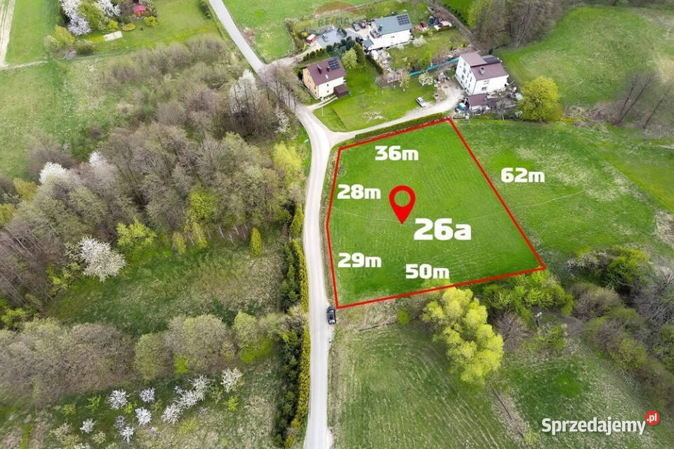 Roczyny działka pod górami asfalt