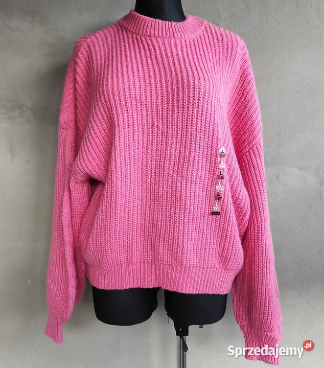 kiabi rózowy oversizowy sweter L 4244 Białka