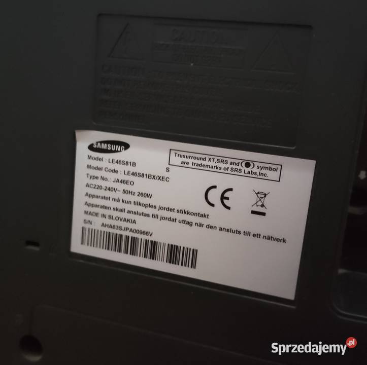 TELWIZOR SAMSUNG TV 46 duży LCD 2x HDMI tuner TV Nowy Sącz