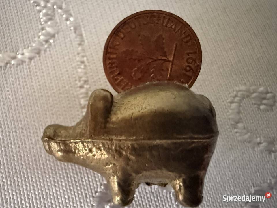Mosiężna Figurka Świnka z Pieniążkiem Miniaturka inny kolor śląskie Czerwionka-Leszczyny