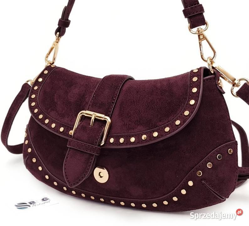 Torebka Flora CO Paris Zamsz Bordo Burgund