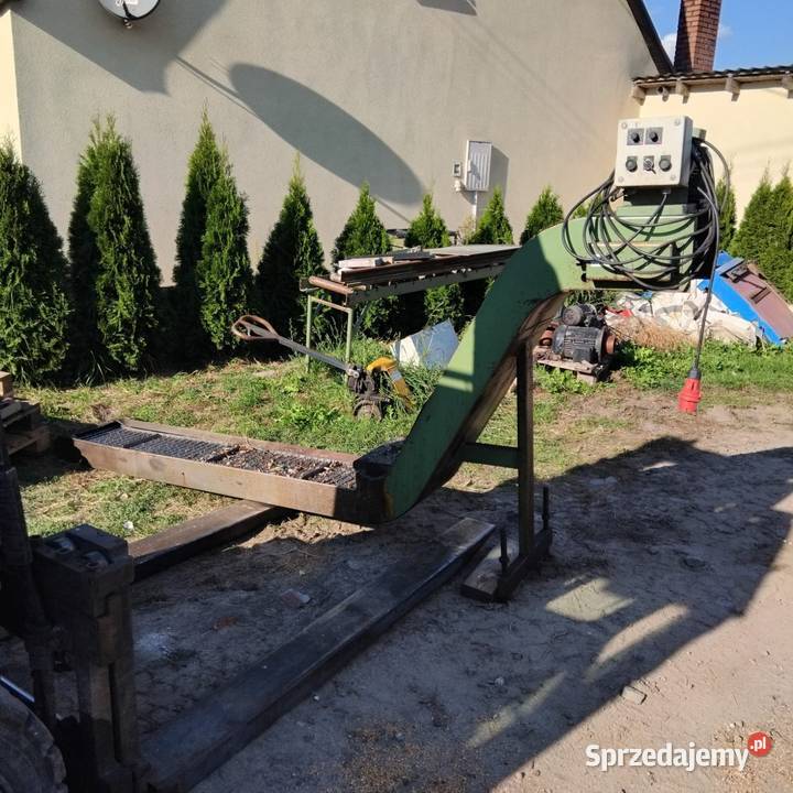 Podajnik taśmowy do trocin wiórów do tokarki CNC Maków Podhalański