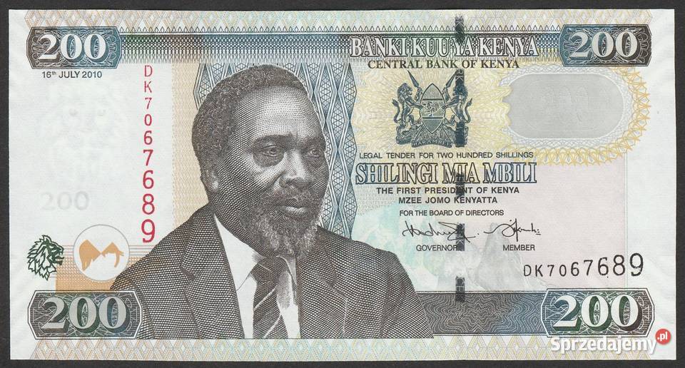 KENIA 200 SHILLING 2010 STAN BANKOWY UNC Łódź