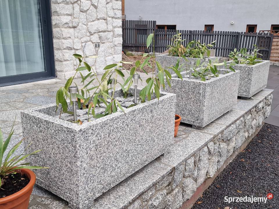 Doniczka granitowa płomieniowana Donice Jelenia Góra