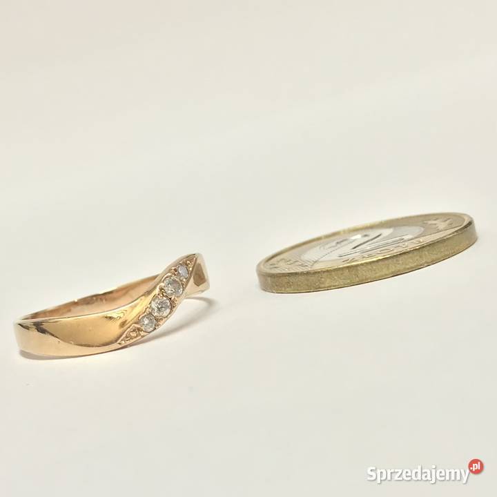 Złoty PIERŚCIONEK z różowego ZŁOTA 585 14K